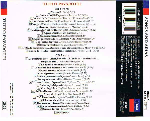 Luciano Pavarotti : Tutto Pavarotti (2xCD, Comp)
