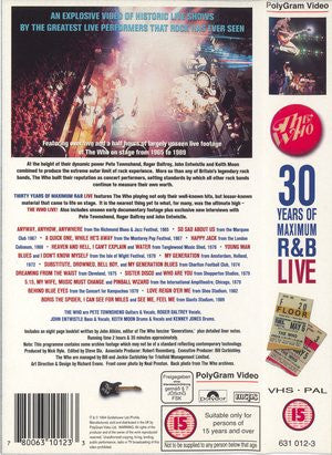 The Who : Thirty Years Of Maximum R & B Live (VHS, PAL)