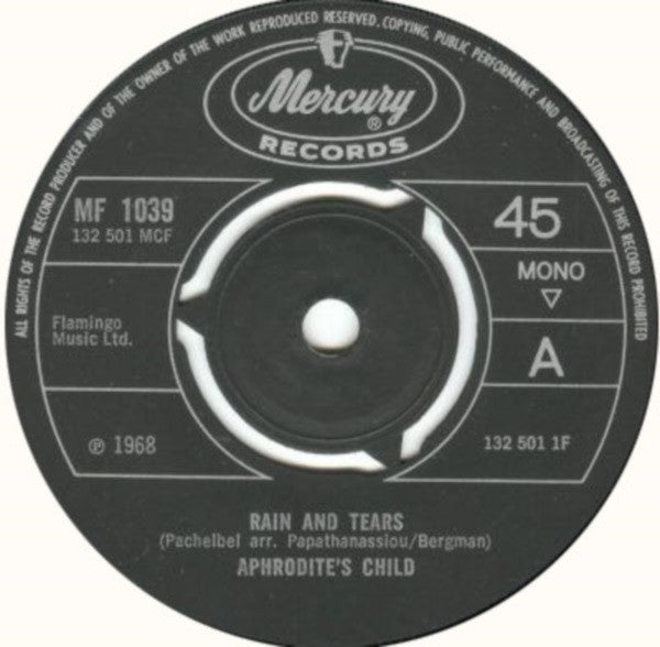 Aphrodite's Child : Rain And Tears (7", Single, Mono, Pus)