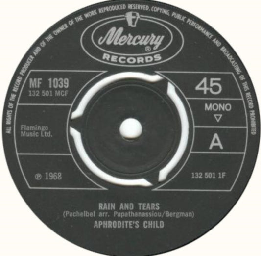 Aphrodite's Child : Rain And Tears (7", Single, Mono, Pus)