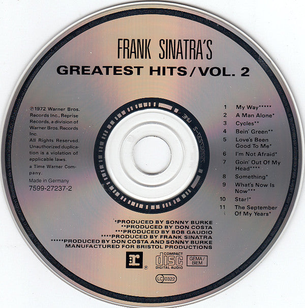 Frank Sinatra : Frank Sinatra's Greatest Hits Vol. 2 (CD, Comp)