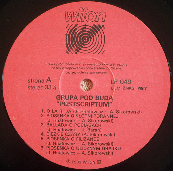 Grupa Pod Budą* : Postscriptum (LP, Album)