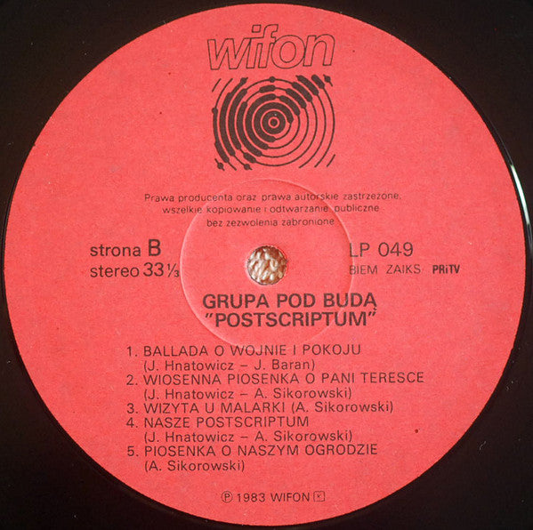 Grupa Pod Budą* : Postscriptum (LP, Album)