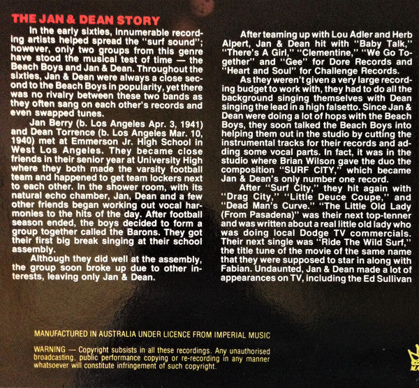 Jan & Dean : The Jan & Dean Story (LP, Album, Comp, Ltd)