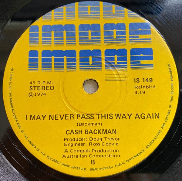 Cash Backman : My Girl Bill (7", Single)
