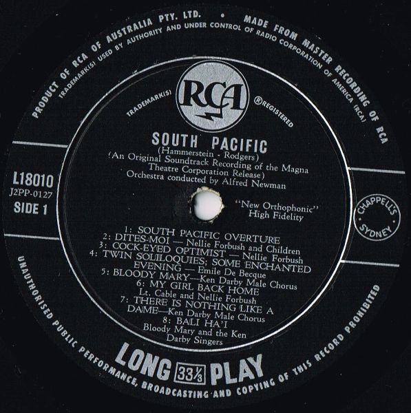 Rodgers & Hammerstein : RCA Victor Presents Rodgers & Hammerstein's South Pacific (An Original Soundtrack Recording) (LP)