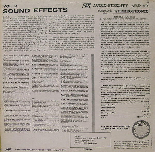 No Artist : Sound Effects, Volume 2 (LP, RE)