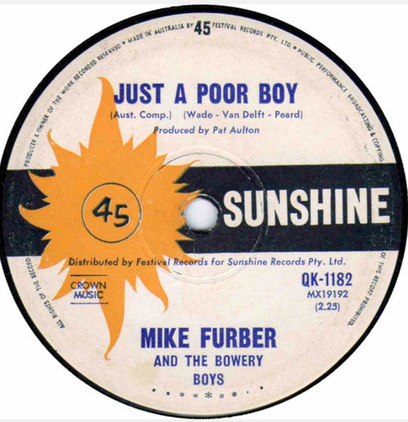 Mike Furber And The Bowery Boys* : Mailman Bring Me No More Blues / Just A Poor Boy (7")