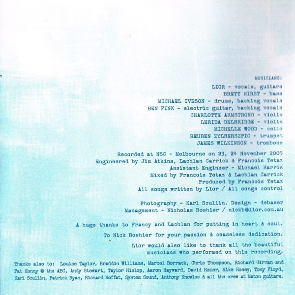 Lior : Doorways Of My Mind (Live At The NSC) (CD, Album)