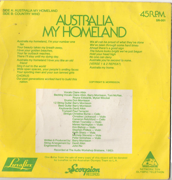 Claire Atkin : Australia My Homeland (7")