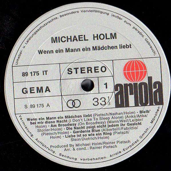 Michael Holm : Wenn Ein Mann Ein Mädchen Liebt (LP, Album)