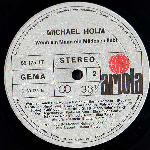 Michael Holm : Wenn Ein Mann Ein Mädchen Liebt (LP, Album)