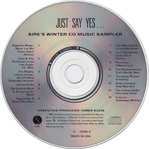 Various : Just Say Yes... Sire's Winter CD Music Sampler (CD, Comp)