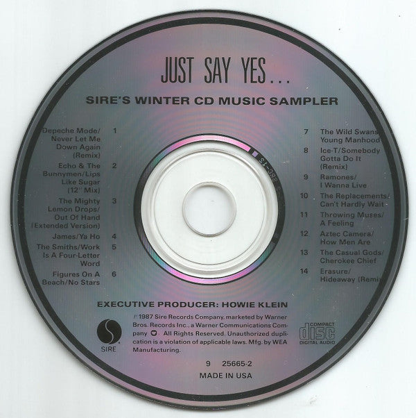 Various : Just Say Yes... Sire's Winter CD Music Sampler (CD, Comp)