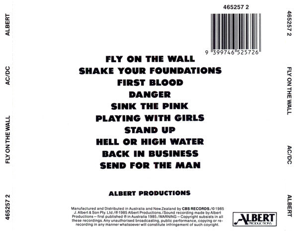 AC/DC : Fly On The Wall (CD, Album, RE)