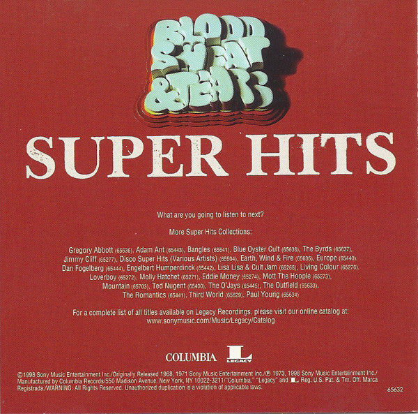Blood, Sweat & Tears* : Super Hits (CD, Comp)