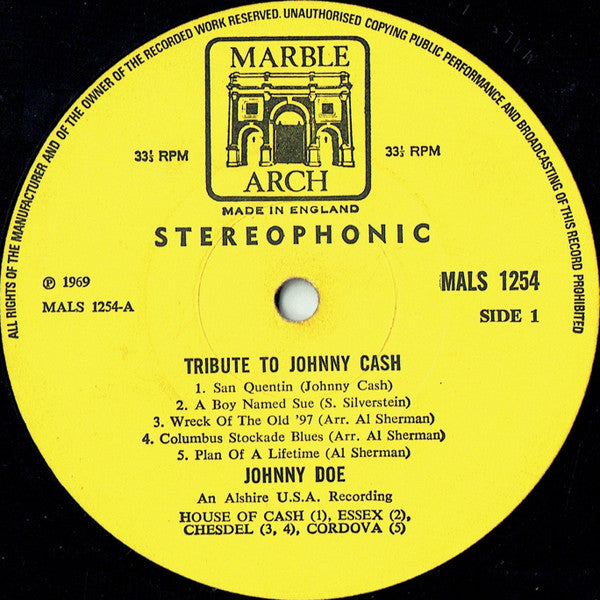 Johnny Doe : Tribute To Johnny Cash (LP, Album)