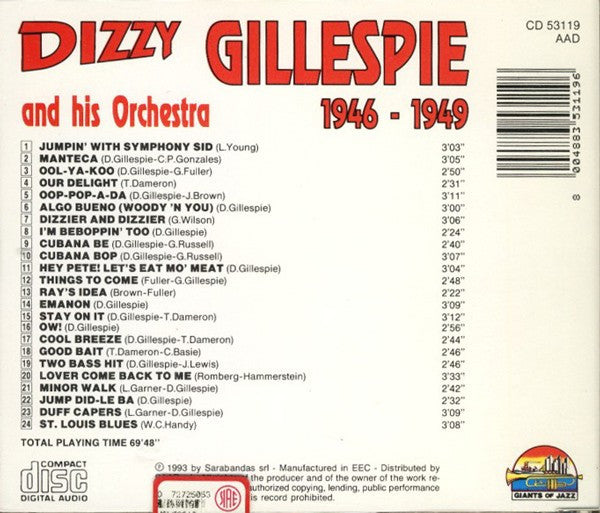 Dizzy Gillespie And His Orchestra : 1946 - 1949 (CD, Comp)