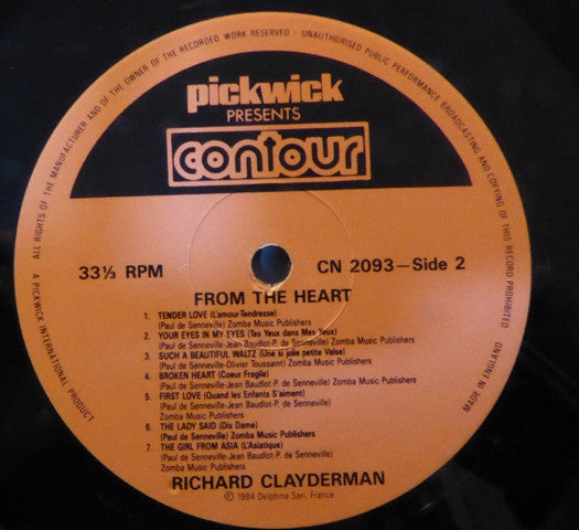 Richard Clayderman : From The Heart (LP)