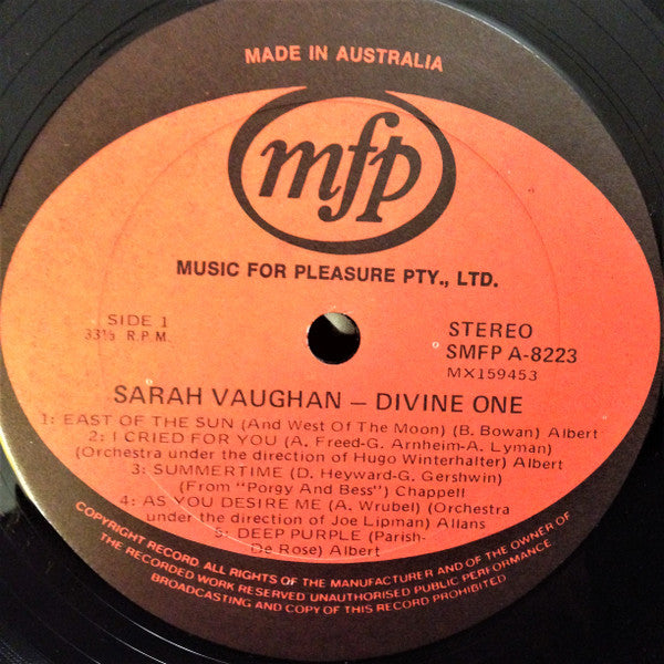 Sarah Vaughan : The Divine One (LP, Comp)