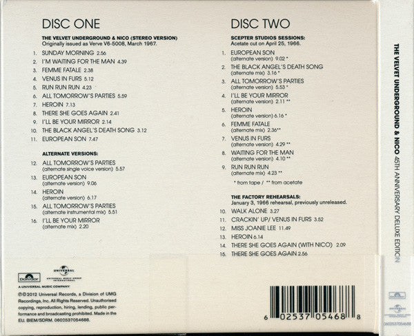 The Velvet Underground & Nico (3) : The Velvet Underground & Nico (2xCD, Album, Dlx, RE, RM)