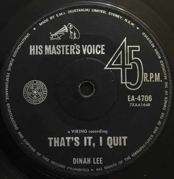 Dinah Lee : I Can't Believe What You Say (7", Single)