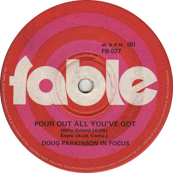 Doug Parkinson In Focus : Purple Curtains (7", Single)