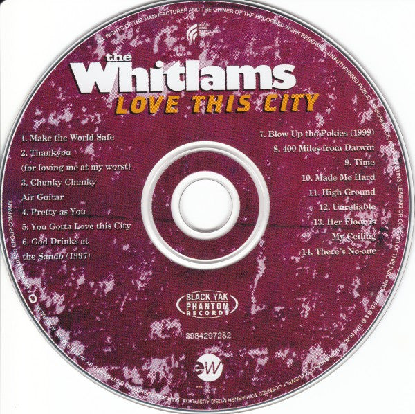 The Whitlams : Love This City (CD, Album)