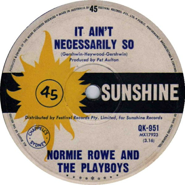 Normie Rowe And The Playboys* : It Ain't Necessarily So (7", Single)