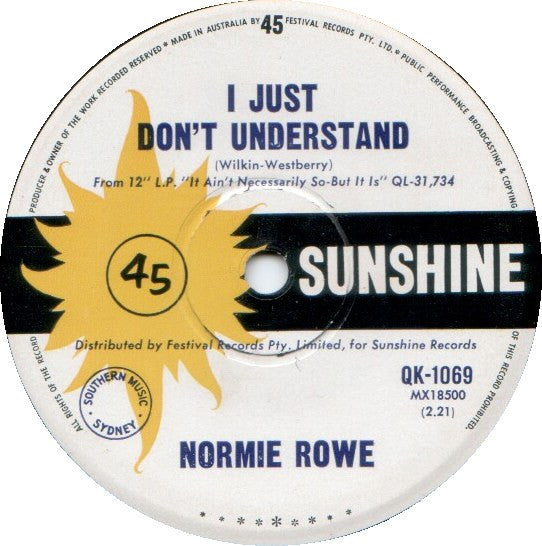 Normie Rowe : I (Who Have Nothing) (7", Single)