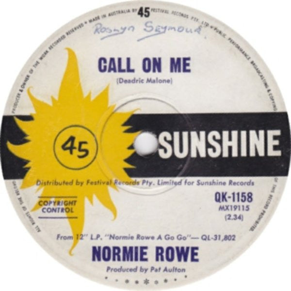 Normie Rowe : Call On Me (7", Single)