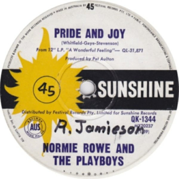 Normie Rowe And The Playboys* : Pride And Joy (7", Single)