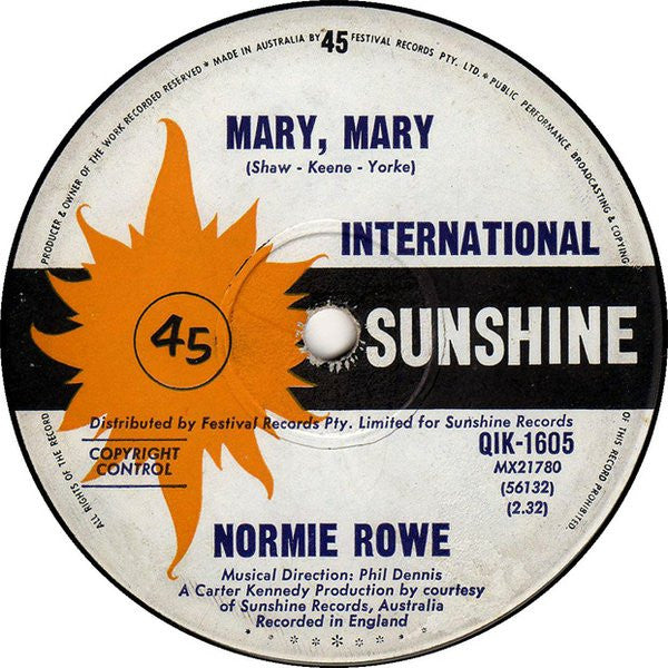 Normie Rowe : It's Not Easy (7", Single)