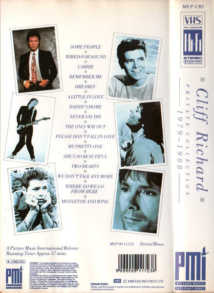 Cliff Richard : Private Collection (1979 - 1988) (VHS, Comp, PAL)