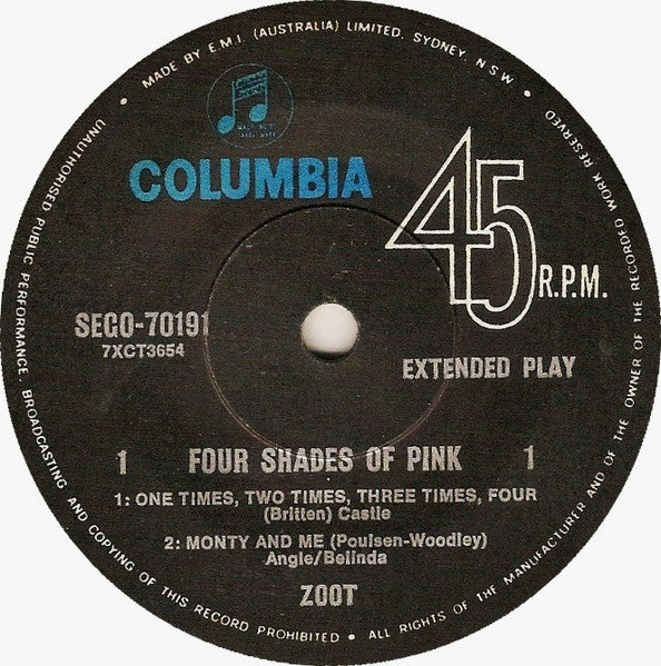 Zoot (2) : 4 Shades Of Pink (7", EP)