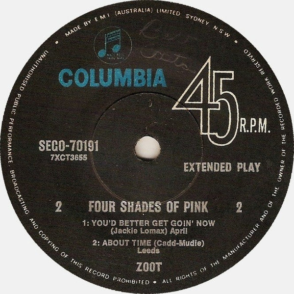 Zoot (2) : 4 Shades Of Pink (7", EP)