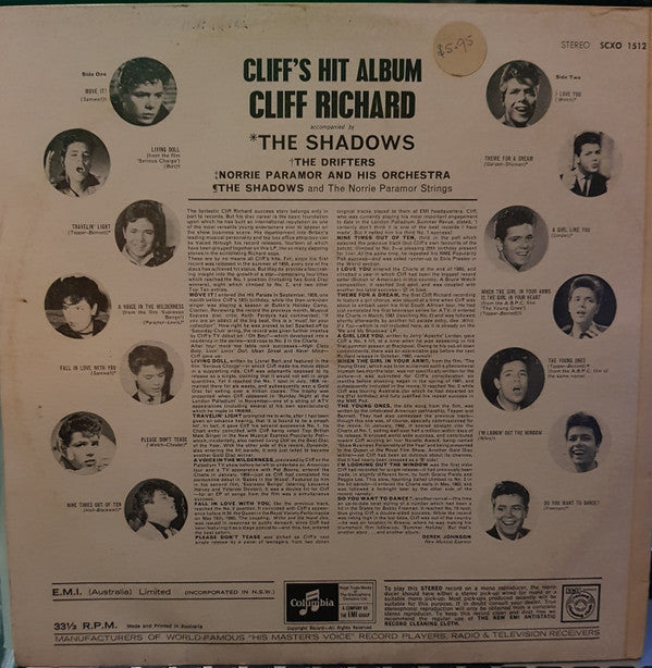 Cliff Richard : Cliff's Hit Album (LP, Comp)
