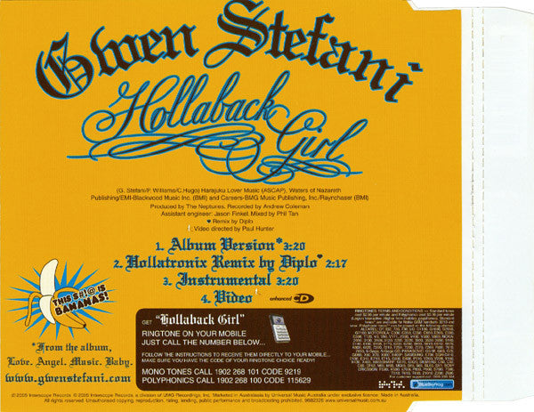 Gwen Stefani : Hollaback Girl (CD, Single, Enh)