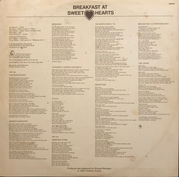 Cold Chisel : Breakfast At Sweethearts (LP, Album)