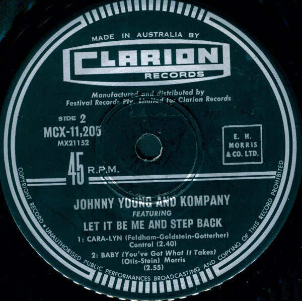 Johnny Young & Kompany : Featuring Let It Be Me And Step Back (7", EP)