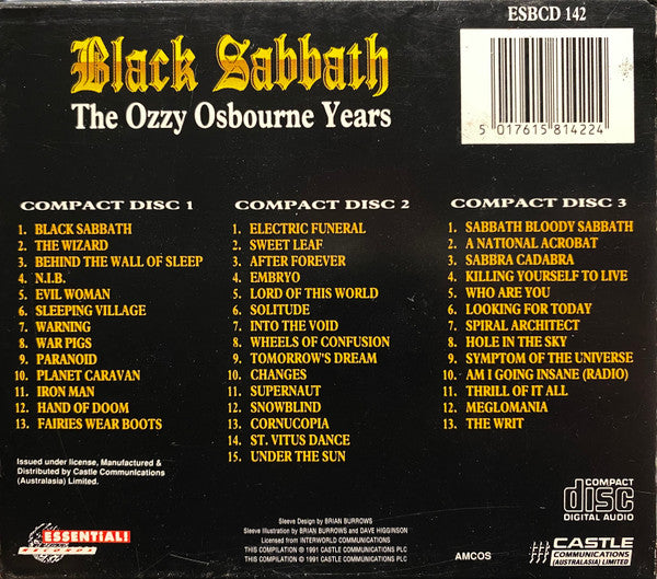 Black Sabbath : The Ozzy Osbourne Years (3xCD, Comp, Sli)