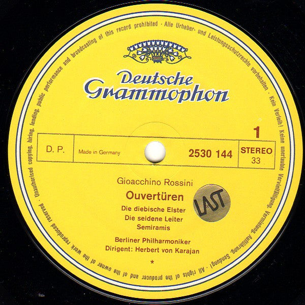 Rossini* - Berliner Philharmoniker · Herbert von Karajan : Ouvertüren (LP, RE)