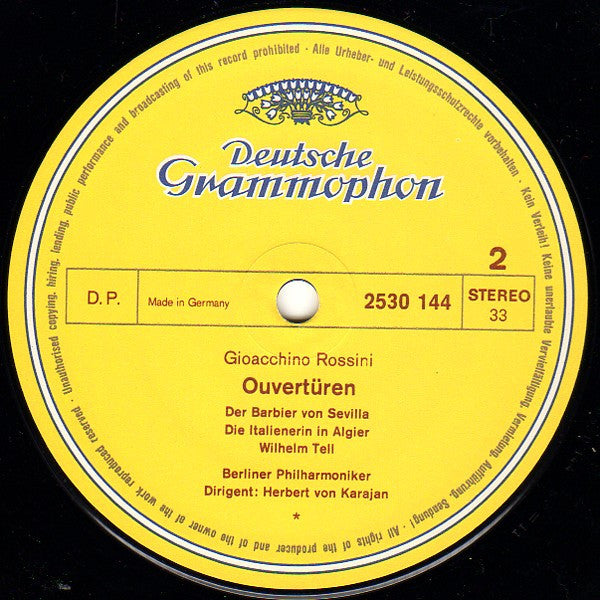 Rossini* - Berliner Philharmoniker · Herbert von Karajan : Ouvertüren (LP, RE)