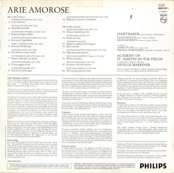 Janet Baker, Academy Of St. Martin-in-the-Fields*, Neville Marriner* : Arie Amorose (LP)
