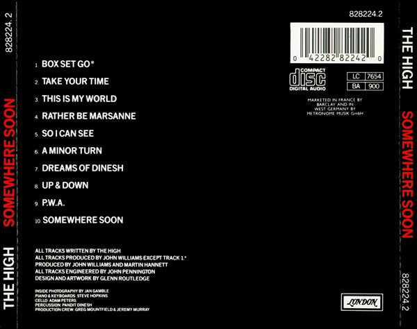 The High : Somewhere Soon (CD, Album)