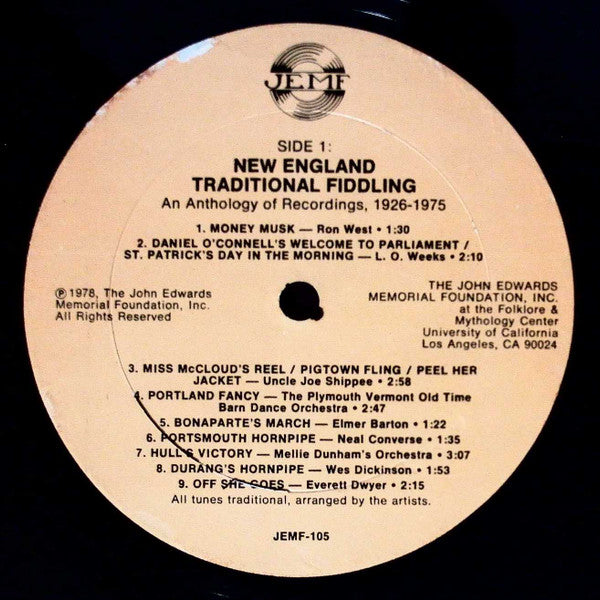 Various : New England Traditional Fiddling (LP, Comp)