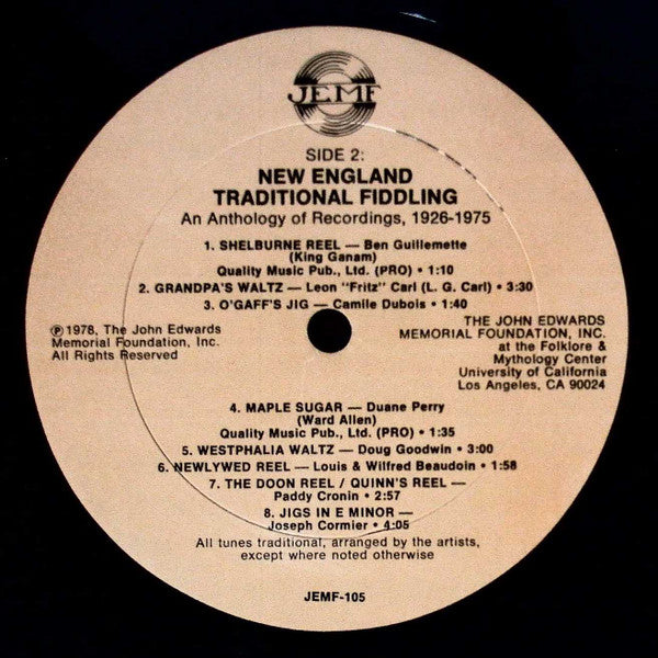 Various : New England Traditional Fiddling (LP, Comp)