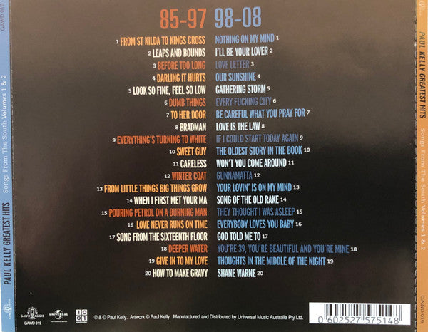 Paul Kelly (2) : Songs From The South - Paul Kelly's Greatest Hits (Volumes 1 & 2) (2xCD, Comp)