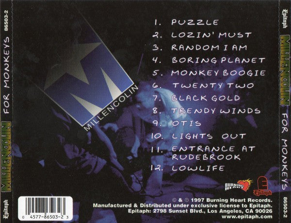 Millencolin : For Monkeys (CD, Album)