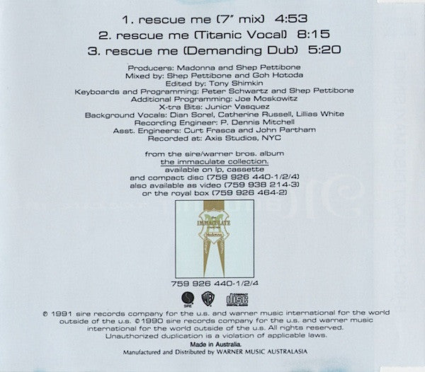 Madonna : Rescue Me (CD, Maxi)